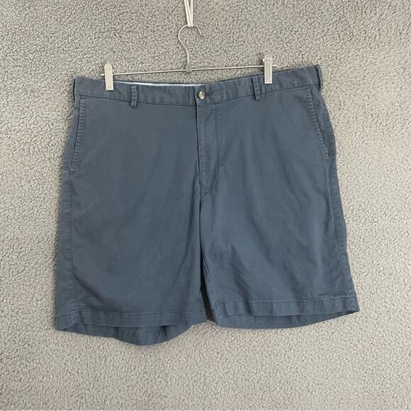 Peter Millar Shorts Men 38 Blue Casual Flat Front Golf Pima‎ Cotton Chino - Picture 1 of 11